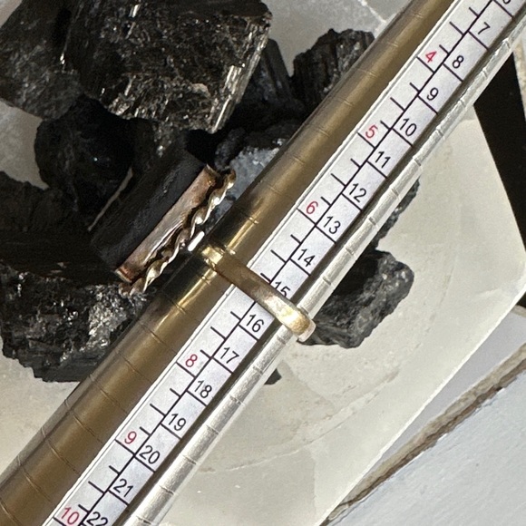 Big black Tourmaline sterling silver gem ring/Victorian Ring - Picture 4 of 9